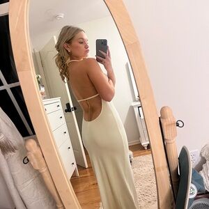 SKIMS Elegant Cream Halter Dress